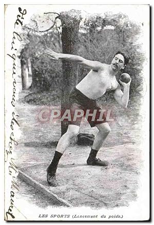 Image du vendeur pour Carte Postale Ancienne Athletisme Lancement du poids mis en vente par CPAPHIL