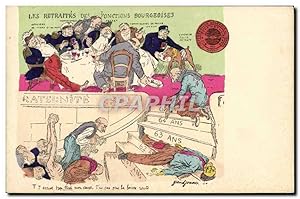 Carte Postale Ancienne Politique Satirique Les retraites des Fonctions Bourgeoises Chien