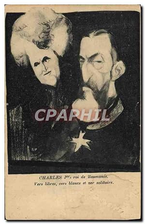 Carte Postale Ancienne Politique Satirique Charles 1er roi de Roumanie
