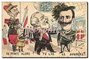 Carte Postale Ancienne Politique Satirique Ah mince alors tu l'as le sourire