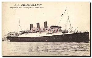 Carte Postale Ancienne Bateau SS Champollion Paquebot des Messageries Maritimes