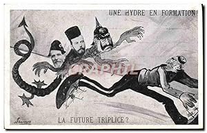 Carte Postale Ancienne Politique Satirique Une hydre en formation La future triplice