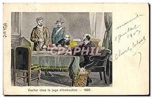 Carte Postale Ancienne Vacher chez le jude d'instruction 1897