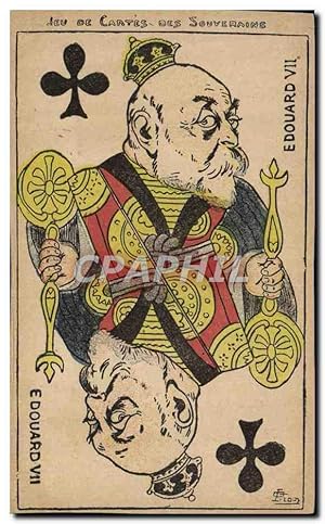 Carte Postale Ancienne Politique Satirique Jeu de cartes des Souverains Edouard VII Carte a jouer...