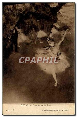Bild des Verkufers fr Carte Postale Ancienne Fantaisie Danse Femme Degas Danseuses sur la scene Paris Musee du Luxembourg zum Verkauf von CPAPHIL