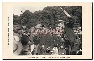 Carte Postale Ancienne Poilu's Paris Mezy Ripol pechent des poilus au cigare Clown Cirque TOP