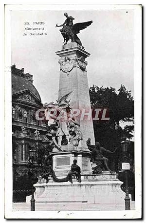 Carte Postale Ancienne Paris Monument de Gambetta