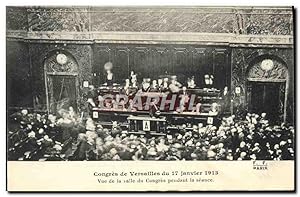 Carte Postale Ancienne Congres de Versailles 17 janvier 1913 vue de la salle du Congres pendant l...