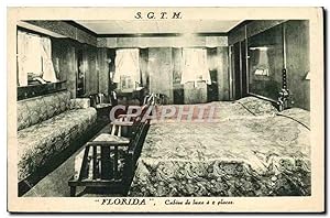 Carte Postale Ancienne Bateau Paquebot SGTM Florida Cabine de luxe a 2 places