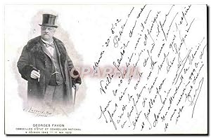 Carte Postale Ancienne Fantaisie Tabac Georges Favon Conseiller d'Etat et Conseiller National Cigare