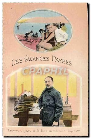 Carte Postale Ancienne Les vacances payees