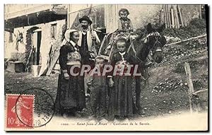 Carte Postale Ancienne Folklore Saint Jean d'Arves Costumes de la Savoie Cheval TOP