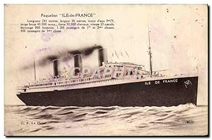 Carte Postale Ancienne Bateau Paquebot île de France