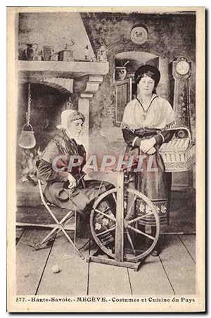 Seller image for Carte Postale Ancienne Folklore Haute Savoie Megeve Costumes et cuisine du pays for sale by CPAPHIL