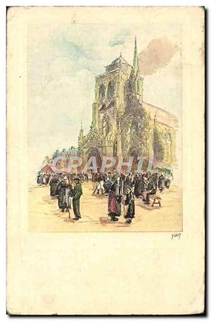 Bild des Verkufers fr Carte Postale Ancienne Folklore Locronan L'glise zum Verkauf von CPAPHIL