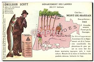 Carte Postale Ancienne Emulsion Scott Poisson département Landes Mont de Marsan