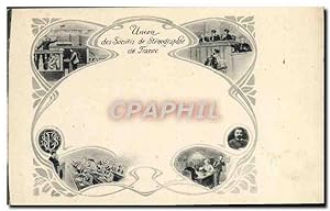 Carte Postale Ancienne Stenographie Union des societes de Stenographie de France TOP