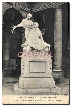 Seller image for Carte Postale Ancienne Paris Statue d'Alfred de Musset Thtre franais for sale by CPAPHIL