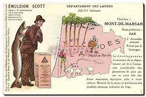 Carte Postale Ancienne Emulsion Scott Poisson département Landes Mont de Marsan