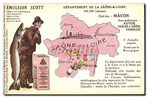 Carte Postale Ancienne Emulsion Scott département Saone et Loire Autun Chalon sur Saone Charolles