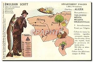 Carte Postale Ancienne Emulsion Scott département Algerie Alger Tizi Ouzou Medea Miliana Orleansv...