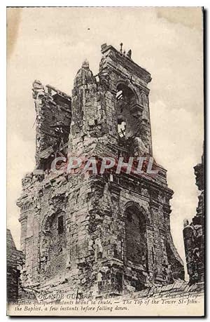 Carte Postale Ancienne Arras Le haut de la Tour St Jean Baptiste Militaria