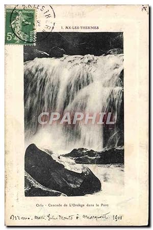 Imagen del vendedor de Carte Postale Ancienne Ax Les Thermes Orlu Cascade de l'Ordege dans le parc a la venta por CPAPHIL