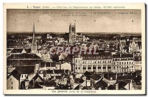 Carte Postale Ancienne Troyes vue générale prise de la Madeleine