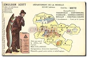 Carte Postale Ancienne Emulsion Scott Poisson département Moselle Metz Thionville Sarrebourg Forbach