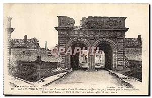 Carte Postale Ancienne Arras La porte Baudimont Militaria