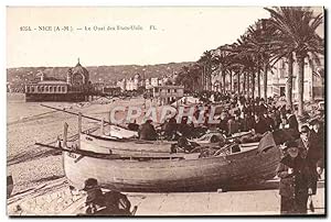 Carte Postale Ancienne Nice Le Quai des Etats Unis Bateaux