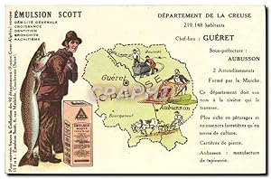 Carte Postale Ancienne Emulsion Scott Poisson département Creuse Gueret