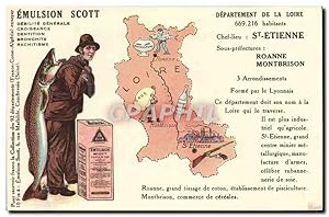 Carte Postale Ancienne Emulsion Scott Poisson département Loire St Etienne Roanne Montbrison