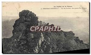 Carte Postale Ancienne Château Regnault Bogny Un des rochers des quatre fils Aymon