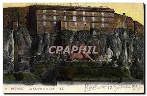 Carte Postale Ancienne Belfort Le Château et le Lion