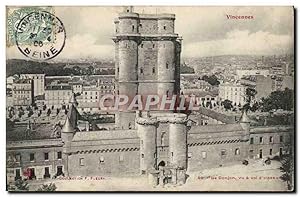 Carte Postale Ancienne Vincennes Le donjon vu a vol d'oiseau