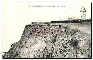 Carte Postale Ancienne Le Havre La Falaise Vers les Phares