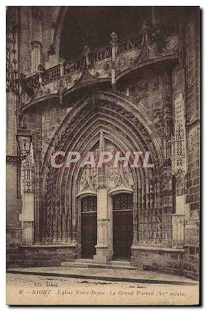 Carte Postale Ancienne Niort Eglise Notre Dame Le Grand Portail