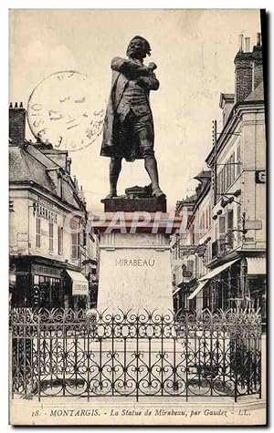 Carte Postale Ancienne Montargis La Statue de Mirabeau Par Gaudez