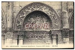 Carte Postale Ancienne Angouleme Cathédrale Saint Pierre Voussure