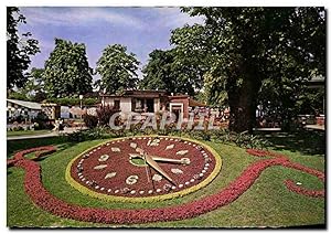 Carte Postale Moderne Geneve L'horologe fleurie