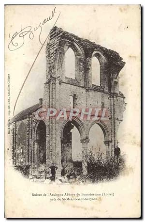 Carte Postale Ancienne Ruines De I'Ancienne Abbaye De Fontainejean Pres De St Maurice Sur Aveyron