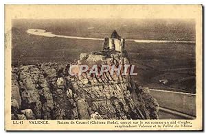 Carte Postale Ancienne Valence Ruines de Crussol