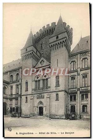 Carte Postale Ancienne Angouleme Hôtel de Ville Le donjon