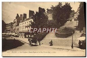 Carte Postale Ancienne Blois Les Escaliers Denis Papin et la Rue Porte Cote