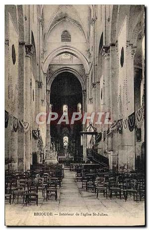 Carte Postale Ancienne Brioude Intérieur De I'Eglise St Julien