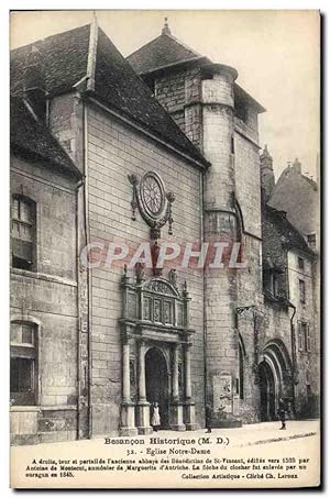 Carte Postale Ancienne Besancon Historique Eglise Notre Dame