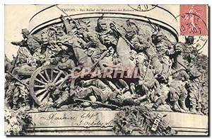 Carte Postale Ancienne Troyes Bas Relief Du Monument Des Enfants De I'Aube