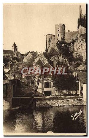 Carte Postale Ancienne Angles Sur I'Anglin Que Dominent Les Ruines Du Château Féodal