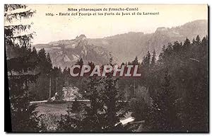 Carte Postale Ancienne Route des Fourgs et les forts de Joux et du Larmont